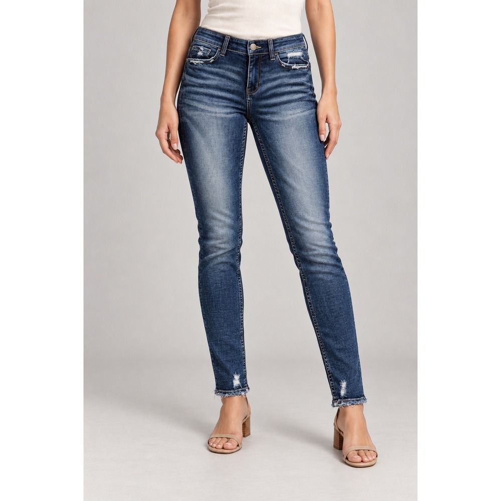 BKE Payton Universal Fit Mid Rise Distressed Skinny Jeans Womens 27